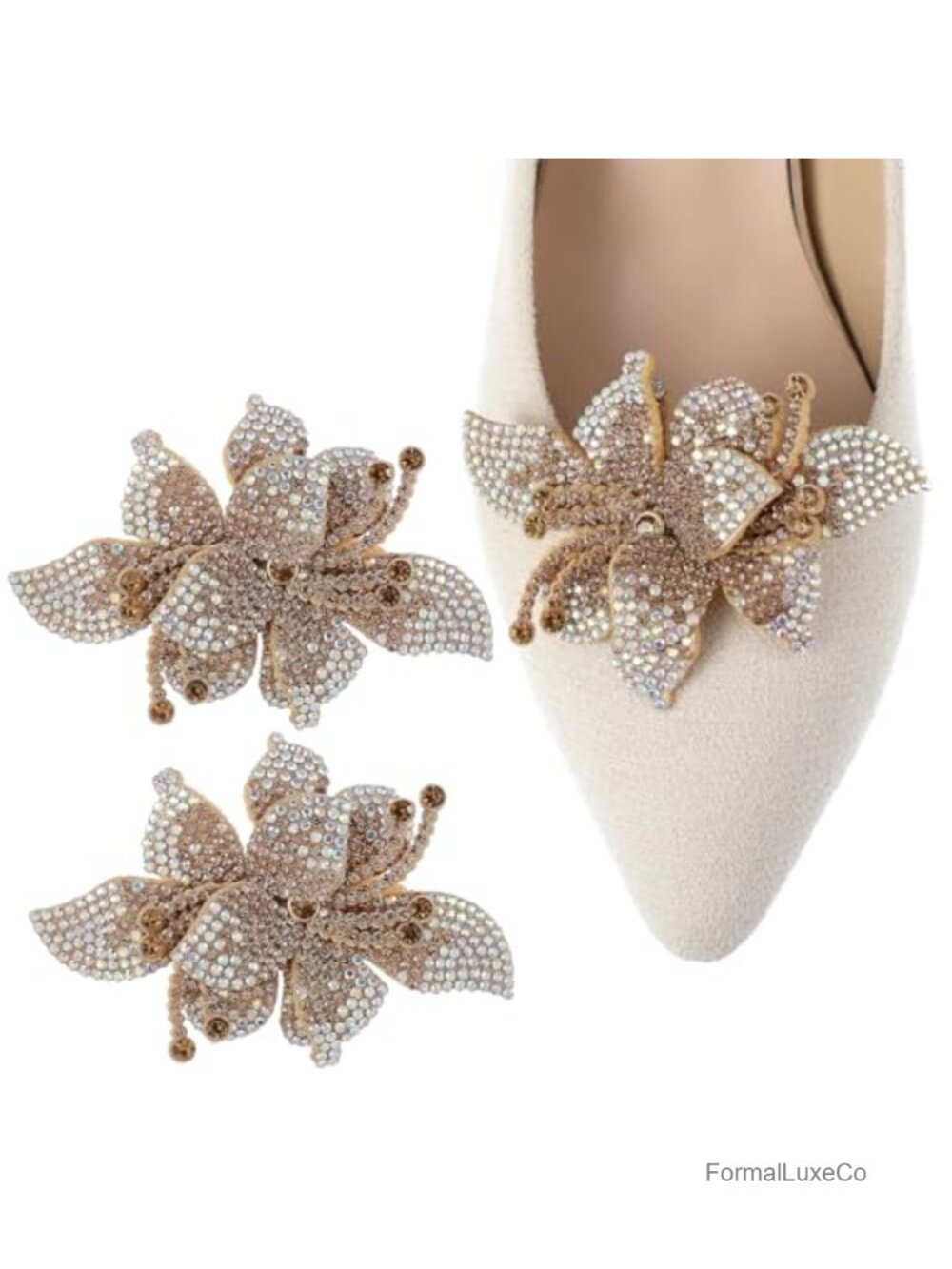 Rhinestone Shoe Clips Metal Back Buckle Dress Shoe Decorations